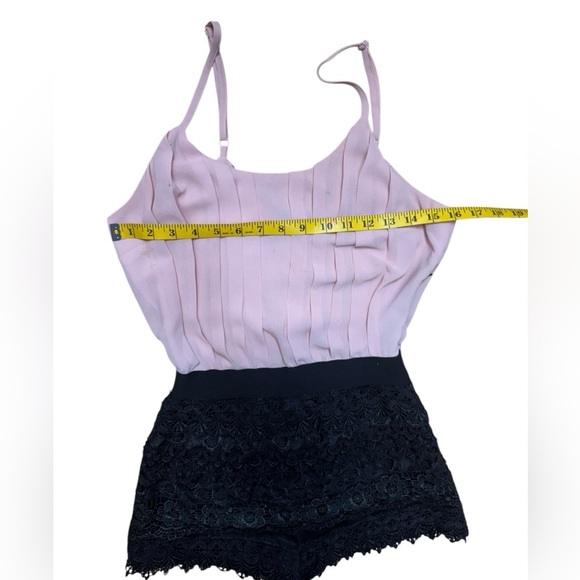 Xtaren .  Pink and Black Lace Romper - Picture 3 of 6